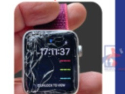 Apple Watch with cracked screen before repair